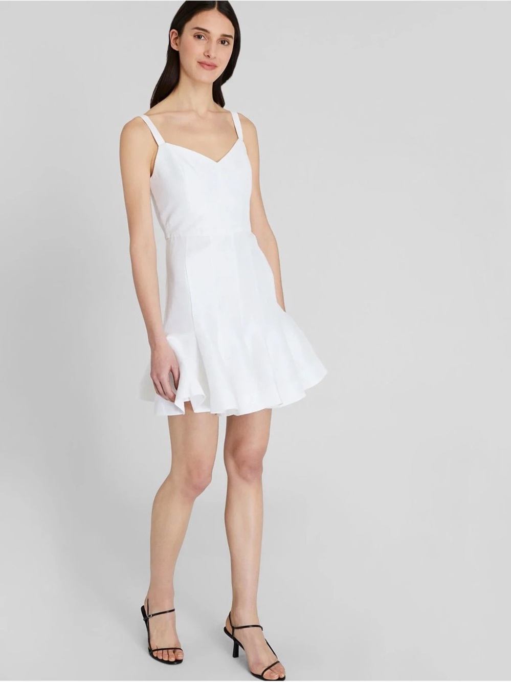 NWOT Club Monaco White V-Neck Flared Mini Dress